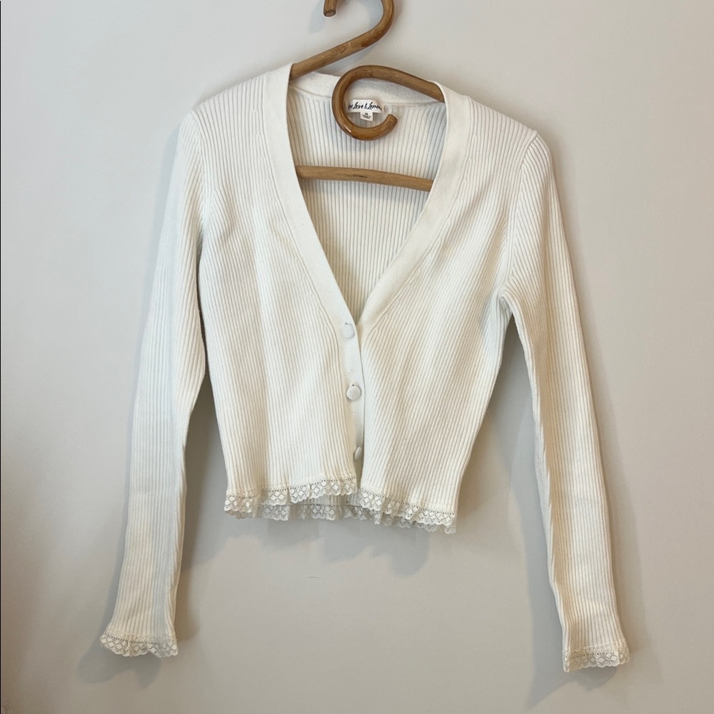 For Love And Lemons Cream Ribbed Knitwear